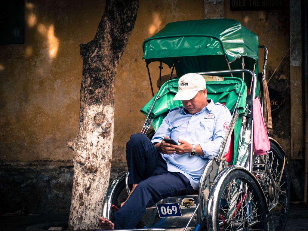 Checking the smartphone