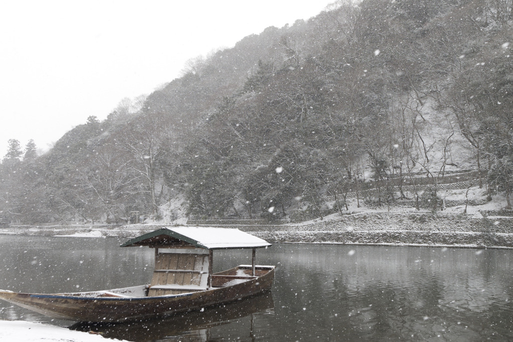 雪降りしきる