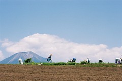 大山に見守られて