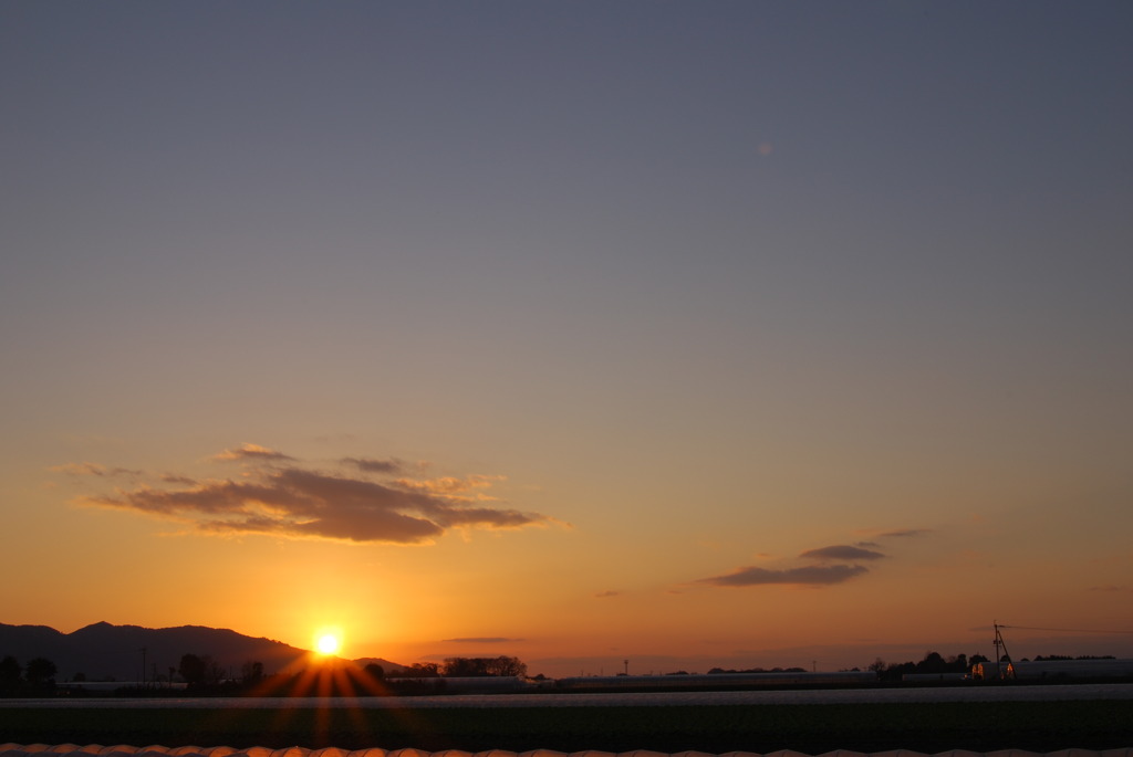 田舎夕空
