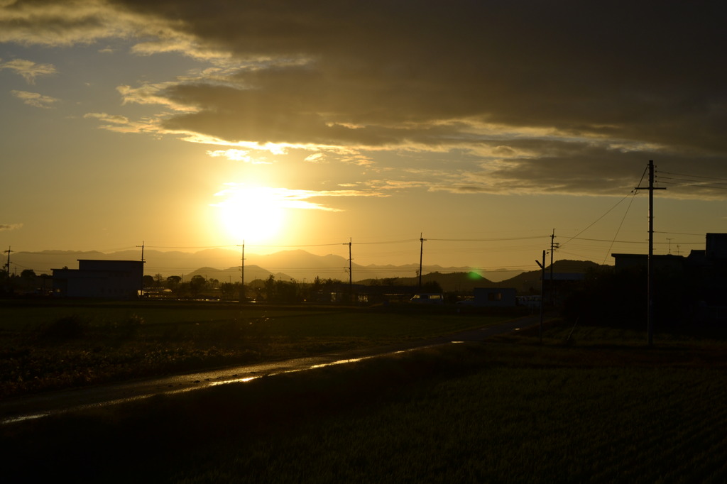 田舎に訪れた夜明け