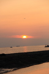 台湾　淡水の夕日