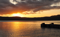 十和田湖の夕日②