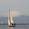 富士山とヨット