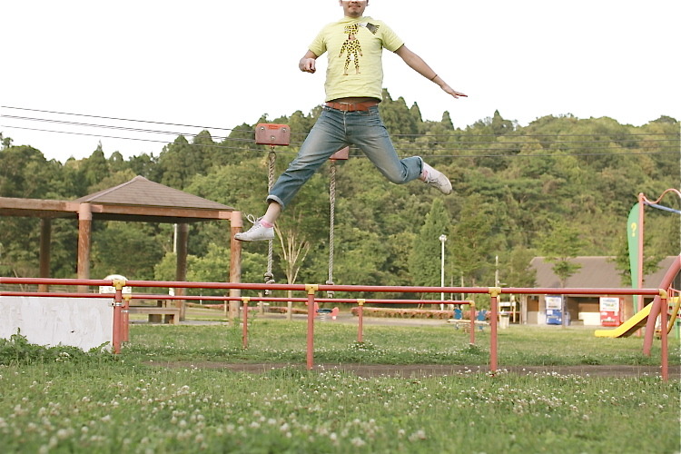 セルフでジャンプポートレート