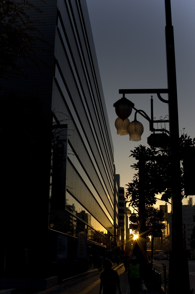 going home with the sunset in Tokyo