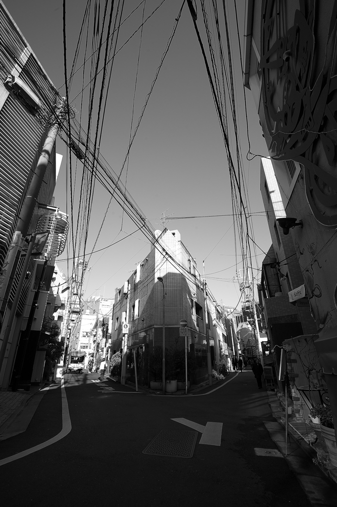 神楽坂の三叉路