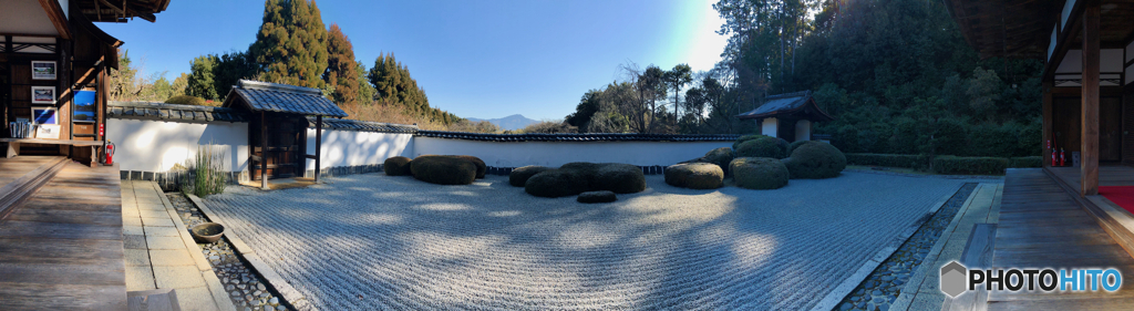 正伝寺・冬、庭園パノラマ