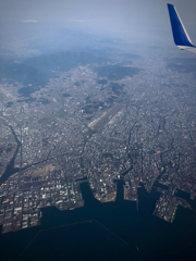 海の中道海浜公園 上空からの機窓