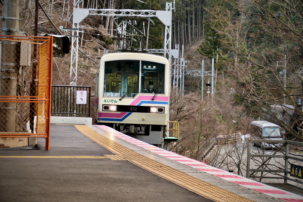 叡山電車 貴船口駅ホーム