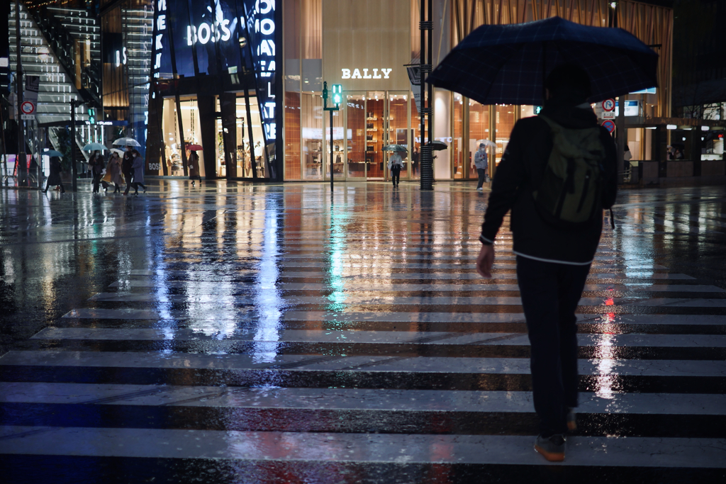 Rainny day, Sukiyabashi crossing tokyo