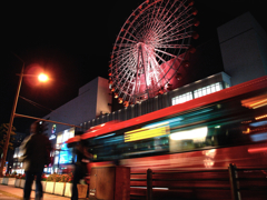 Looking up Ferris wheel 