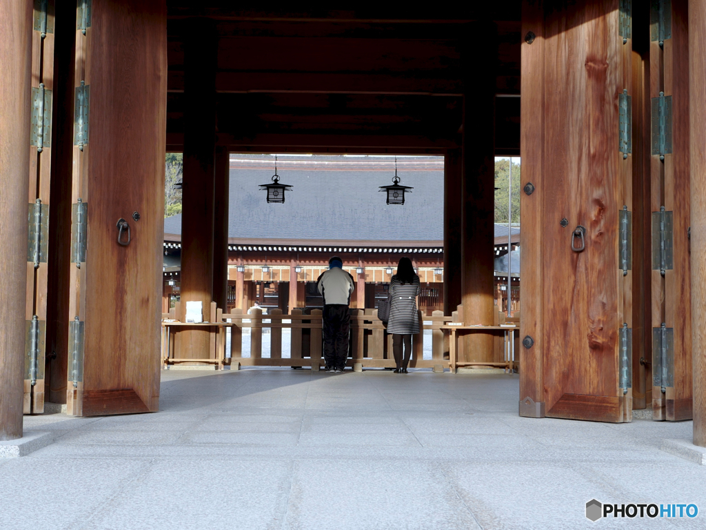 Pray, Hall of worship Kashihara Shrine