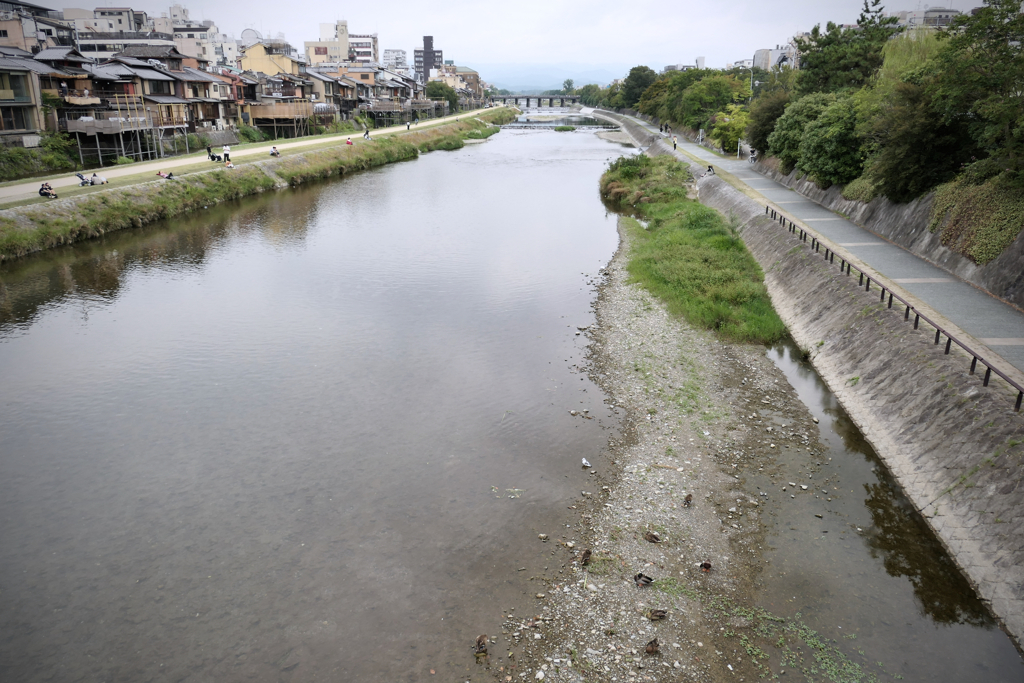 京の四条の橋の上