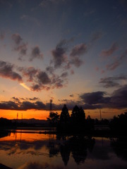 木枯らしの夕焼け