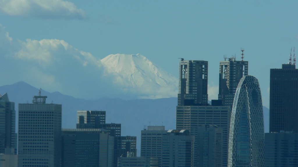 望遠の先に白き富士