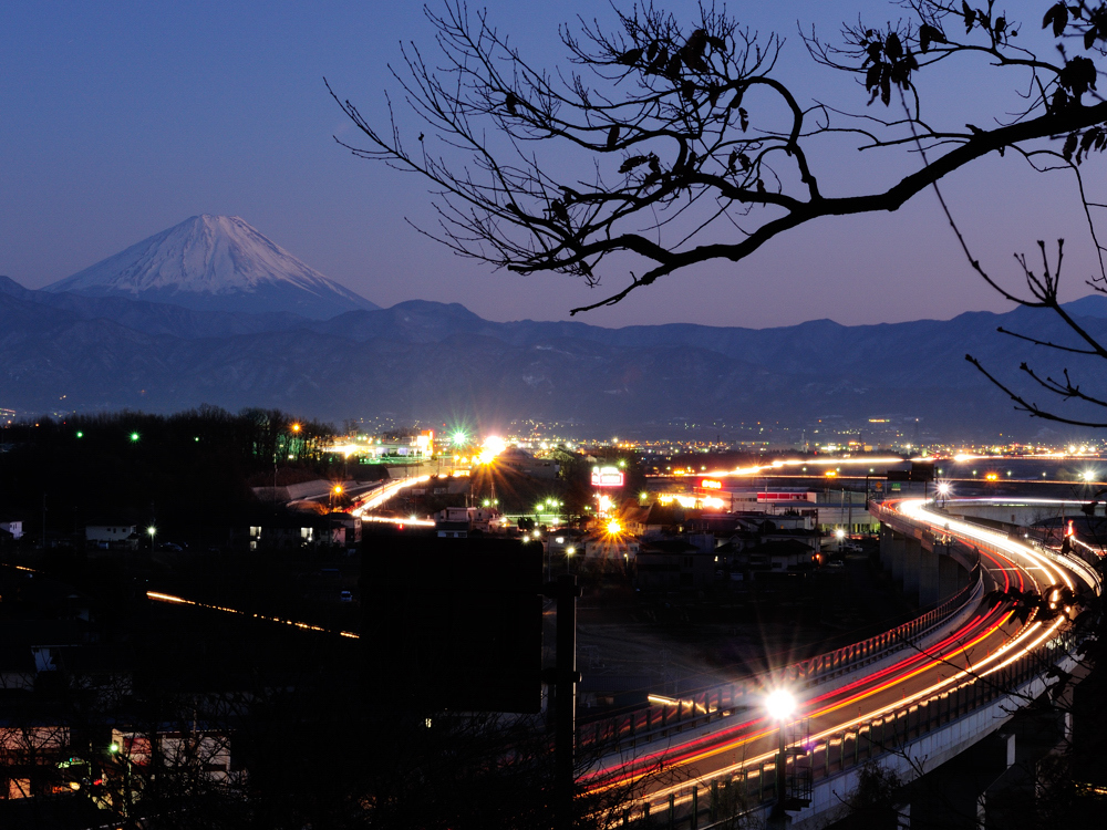 夕富士×中部横断道・中央本線・甲州街道