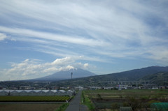 農道と富士山