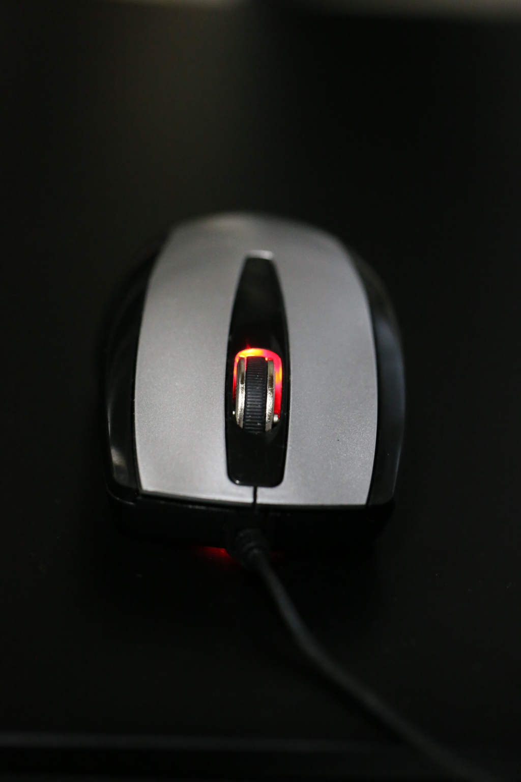 机の上にネズミ一匹