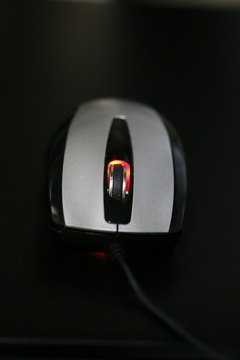 机の上にネズミ一匹