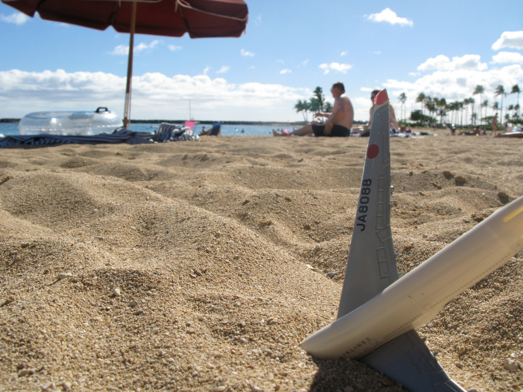 AIRPLANE IN WAIKIKI BEACH
