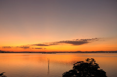 児島湖　夕焼け