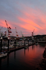 三井造船　夕暮れ