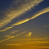 暑い太陽が沈みゆく頃