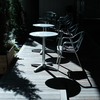 Summer morning cafe terrace
