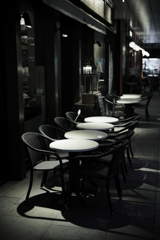 4 tables and 8 chairs in the foreground