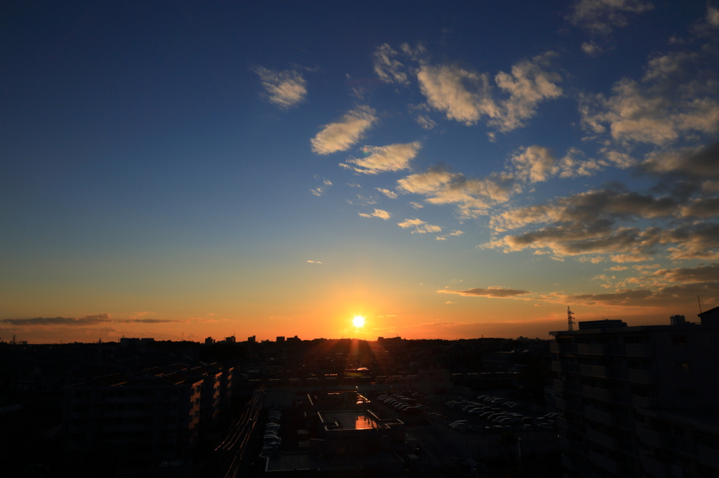 夕陽にくつろぐ