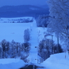 Winter road before dawn
