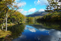 Quiet lakeside of late autumn