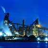 Blue factory night view