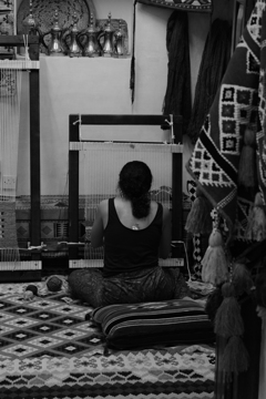 weaving woman