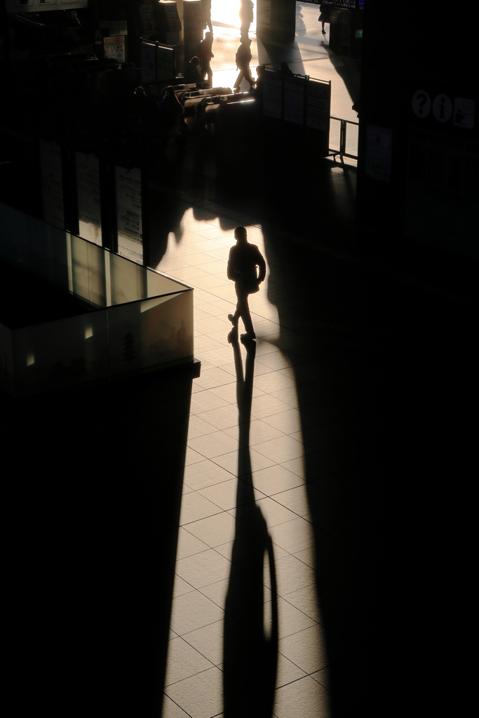 Shadow of commuter