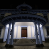 A well-lit Western-style building