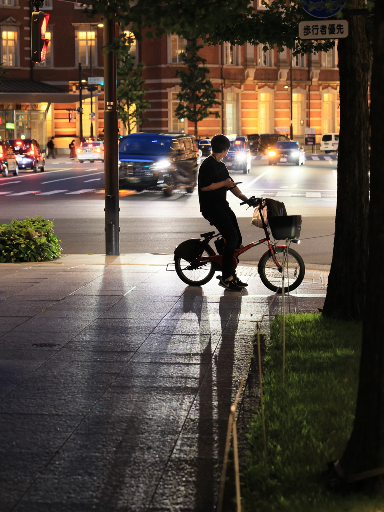 a bicycle and a person