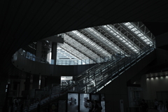 truss roof and escalator