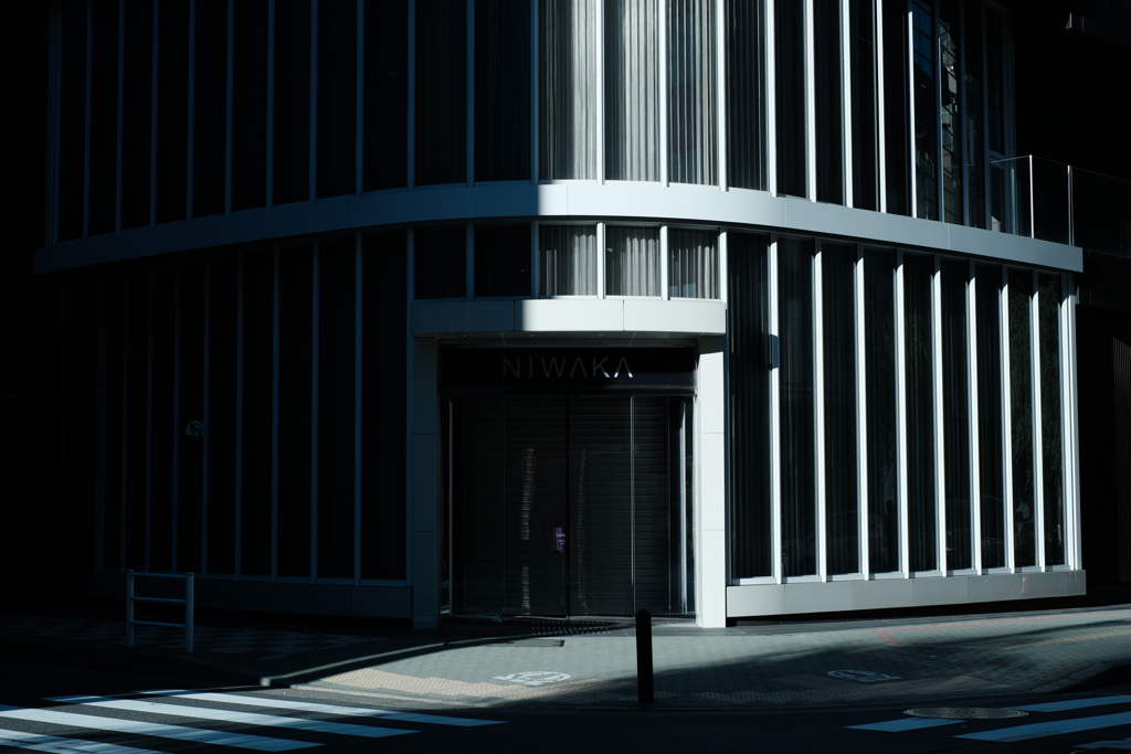 Shop half sunlit