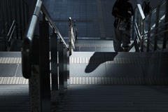 while going down the stairs