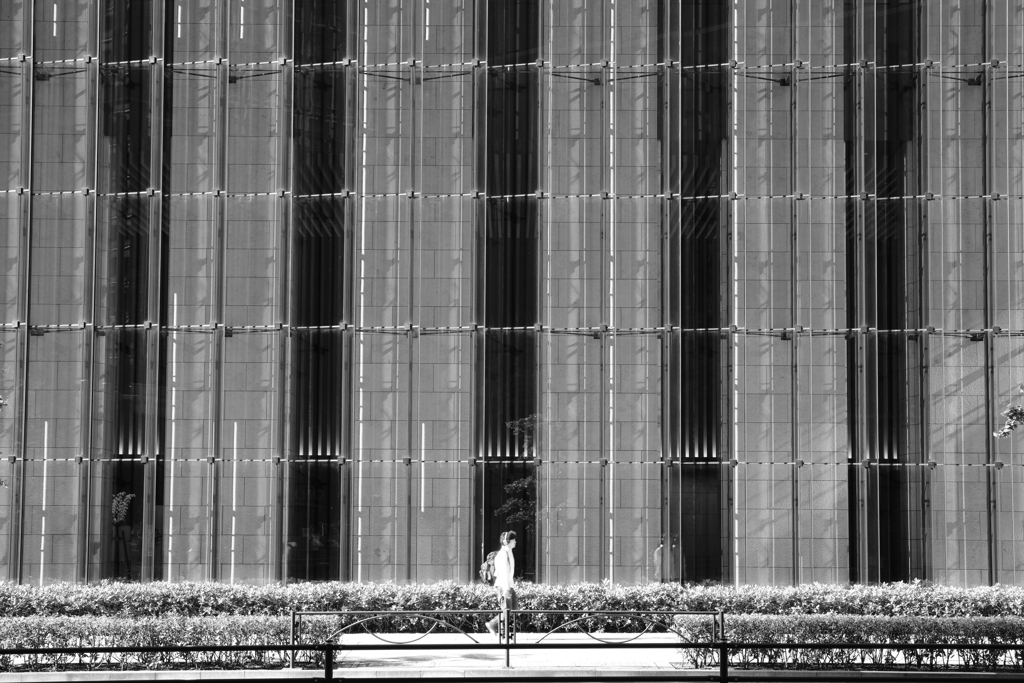 walk in front of the striped pattern