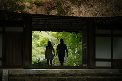 Silhouette passing through the gate