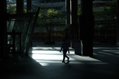 Walking alone against the light