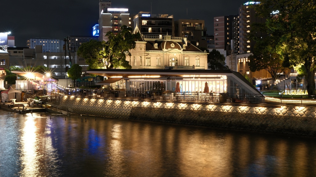 night view of the guesthouse