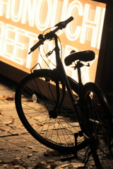 Bicycles in Marunouchi at night