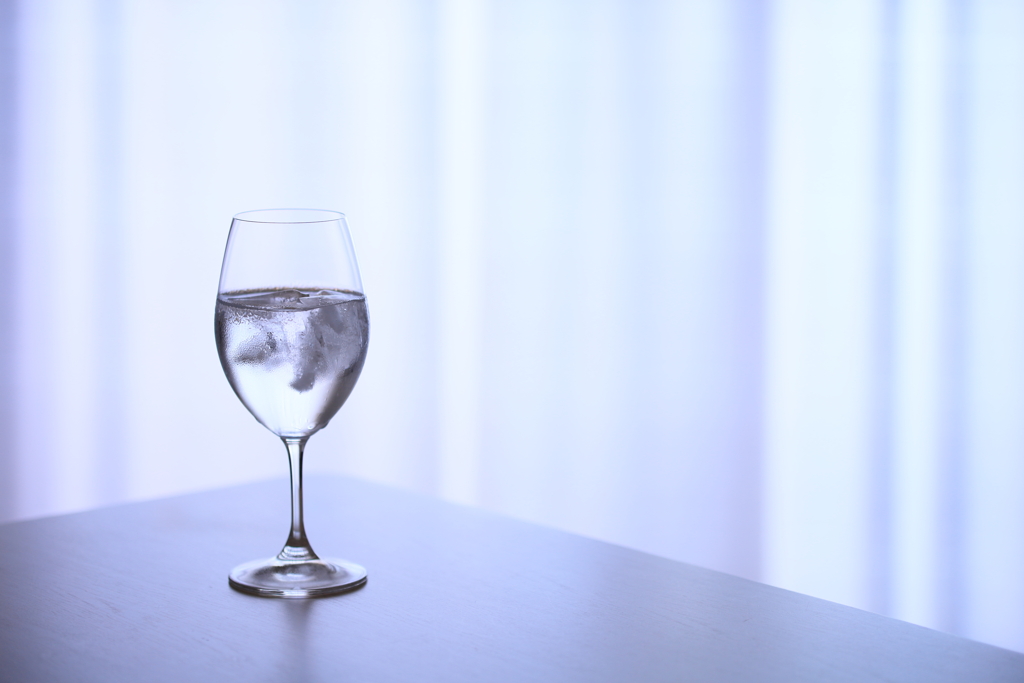 a glass of water