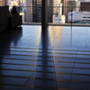 Shadow streaks reflected on the floor