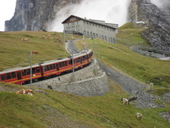 アイガーグレッチャー駅と登山電車