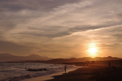 生コン夕日